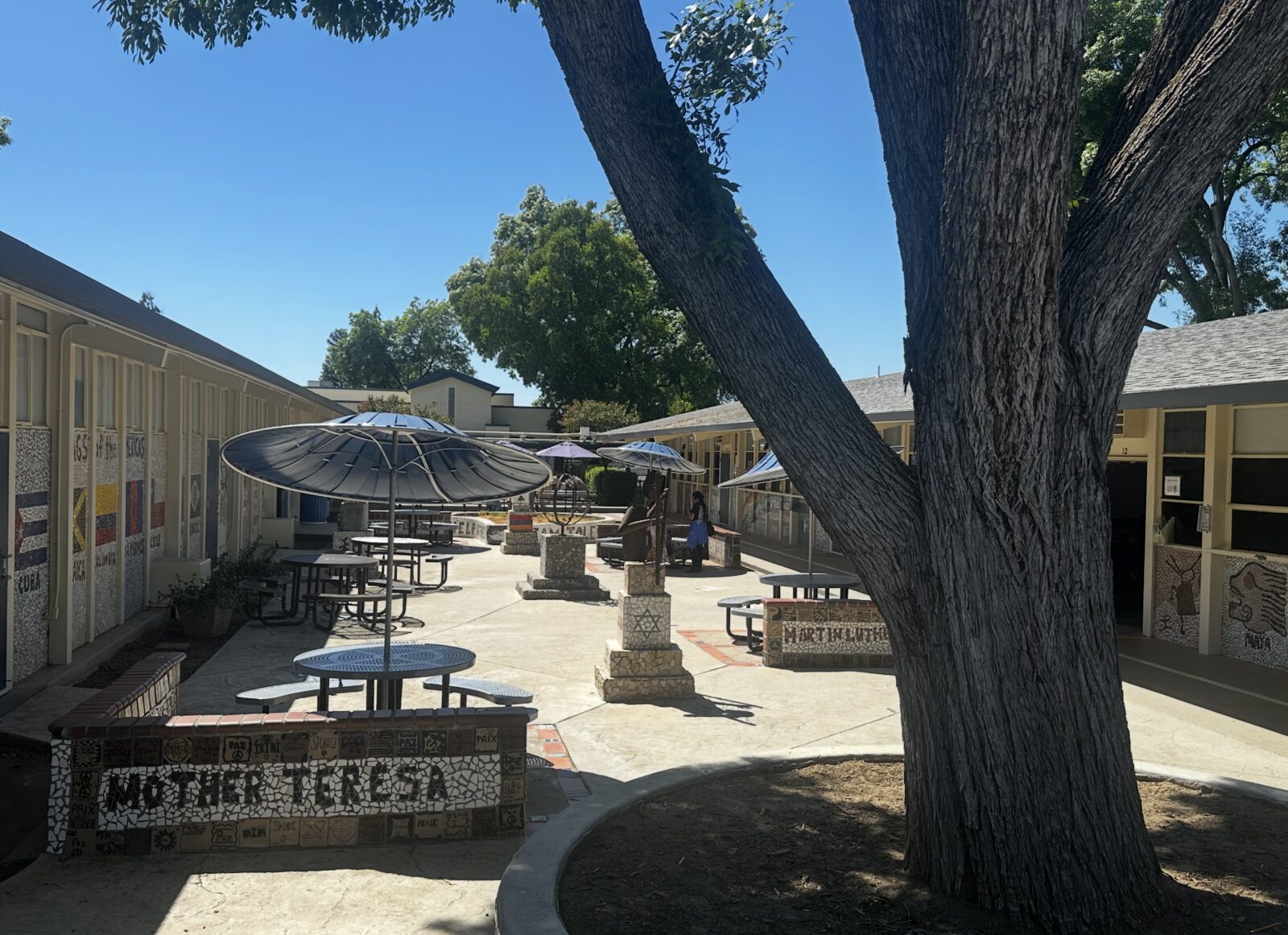 Baird's Peace and Tolerance Plaza courtyard